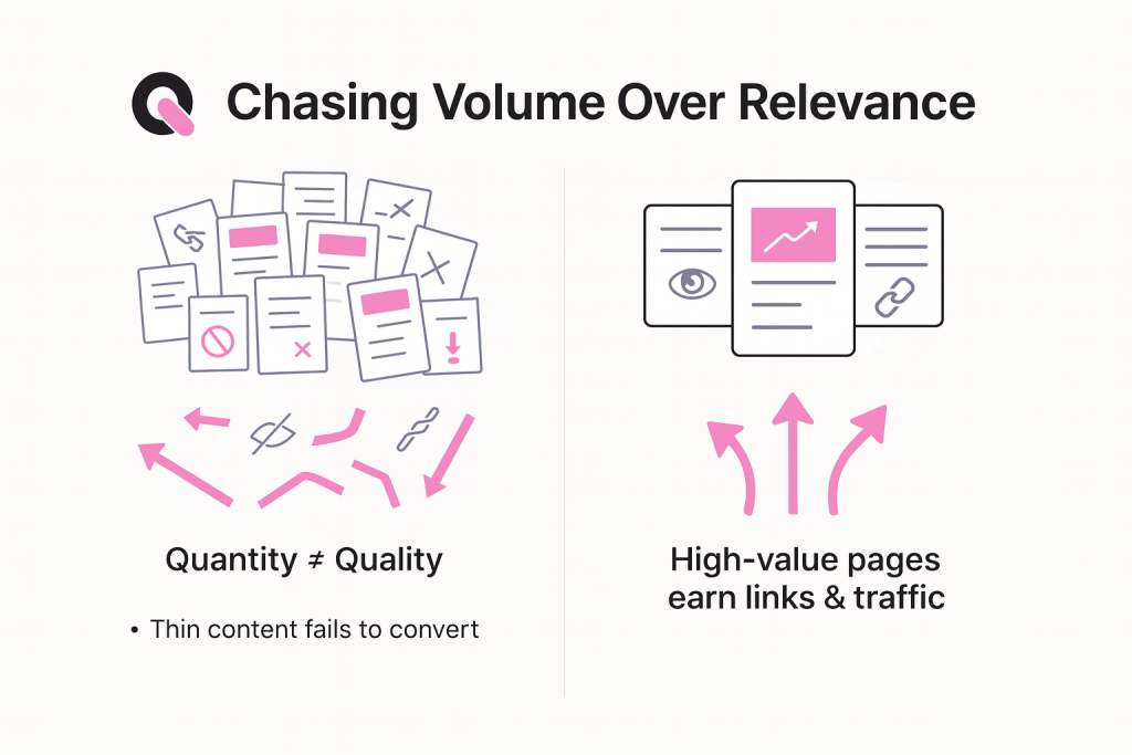 chasing volume keywords over relevance as a saas seo mistake to avoid