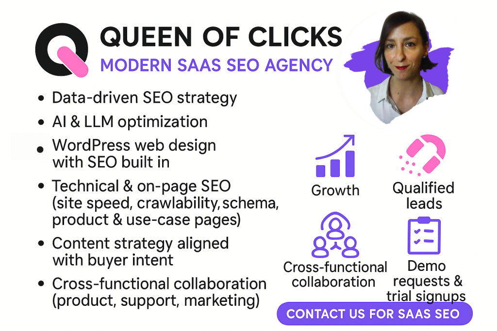contact queen of clicks and improve your saas seo strategy