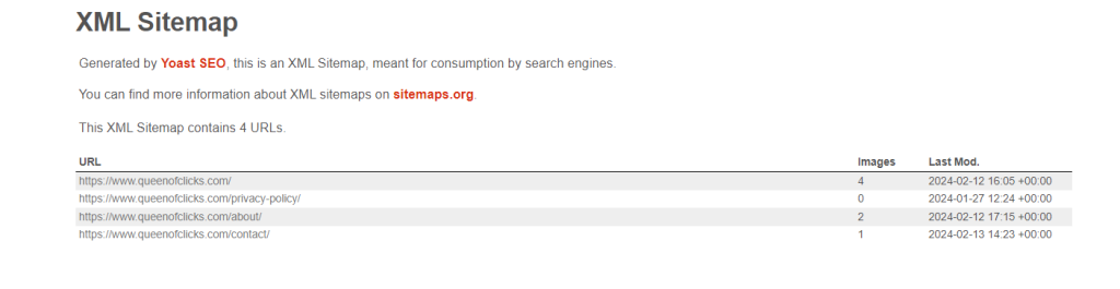 example of an xml sitemap generated by yoast seo