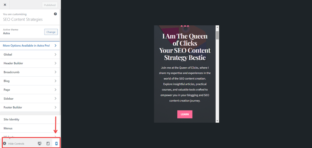 example of properly mobile optimized website