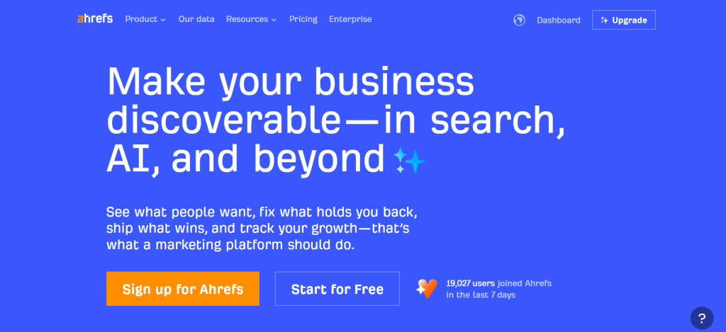 ahrefs a favored seo software for saas companies that provides most in depth backlinks analytics