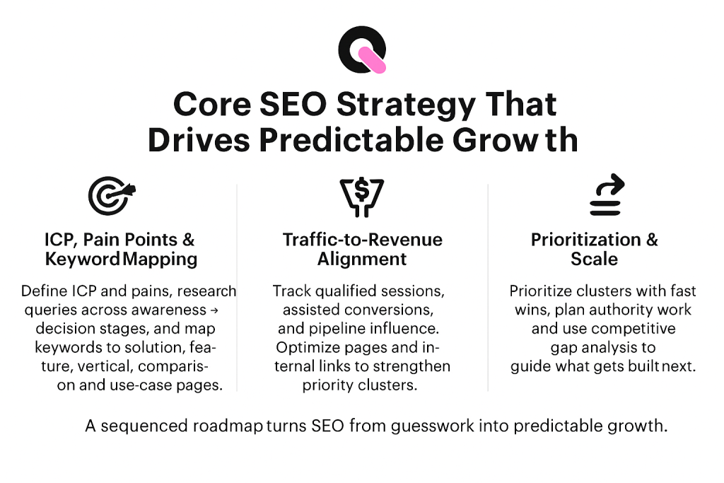 what does a core seo strategy for saas that drives predictable growth