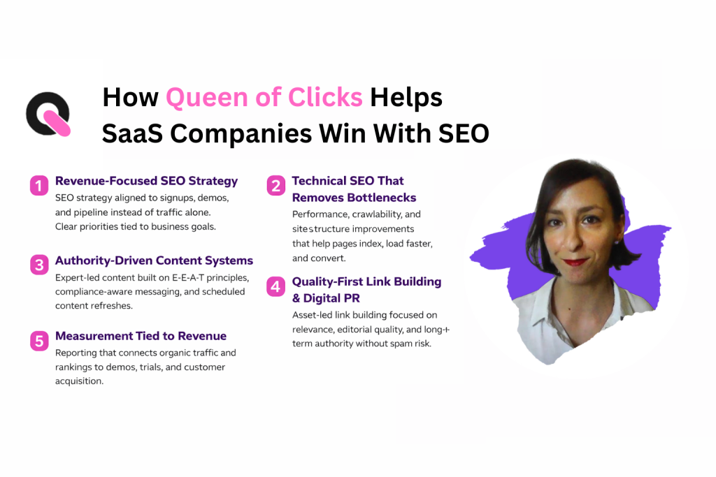 how queen of clicks helps software websites win with seo