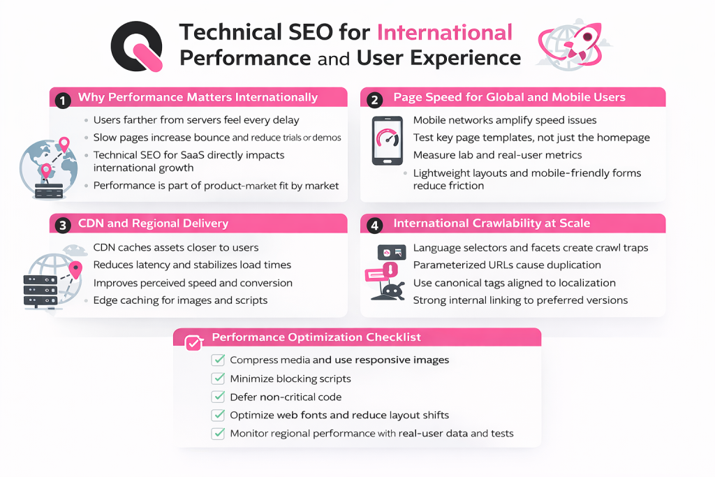 how to do technical saas seo for international performance and user experience