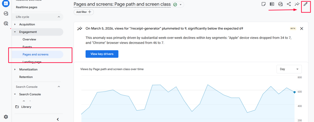 how tosee bounce rate in ga4 step 1