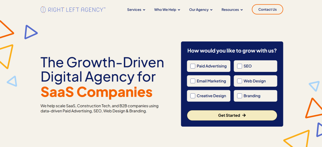 right left agency home page