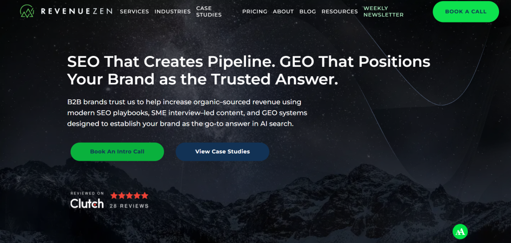 revenue zen home page