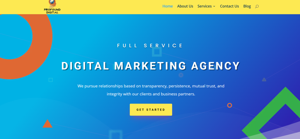 profound digital home page