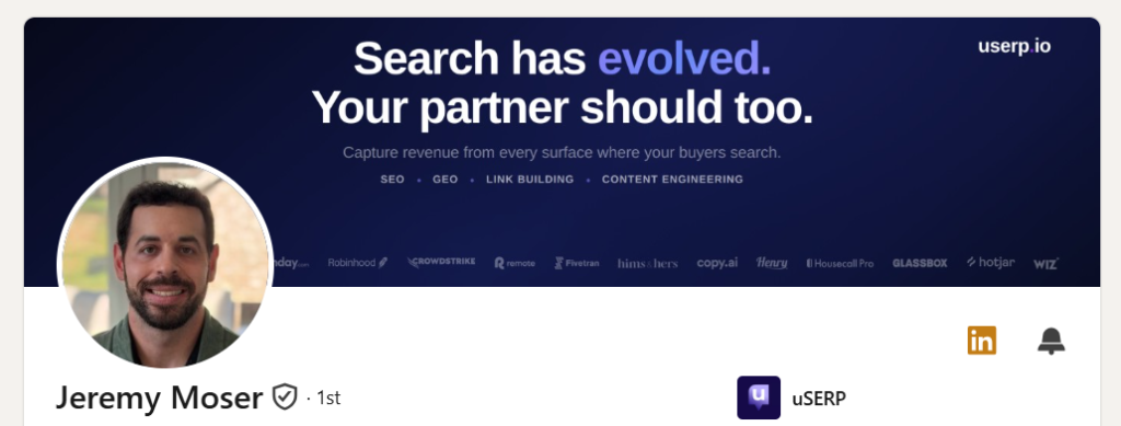 jeremy moser linkedin profile page