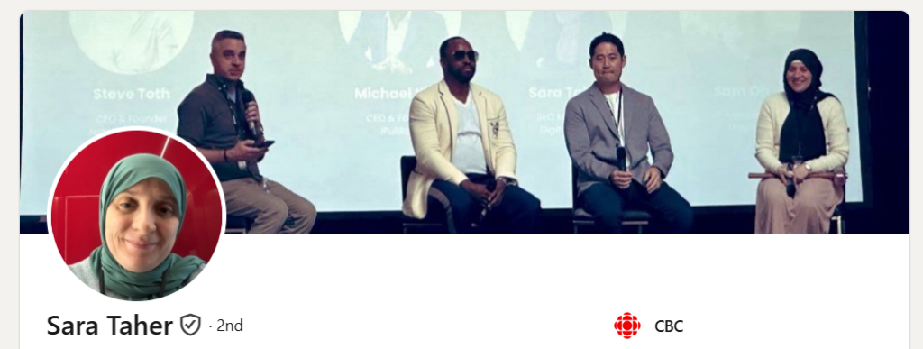 sara taher linkedin profile page