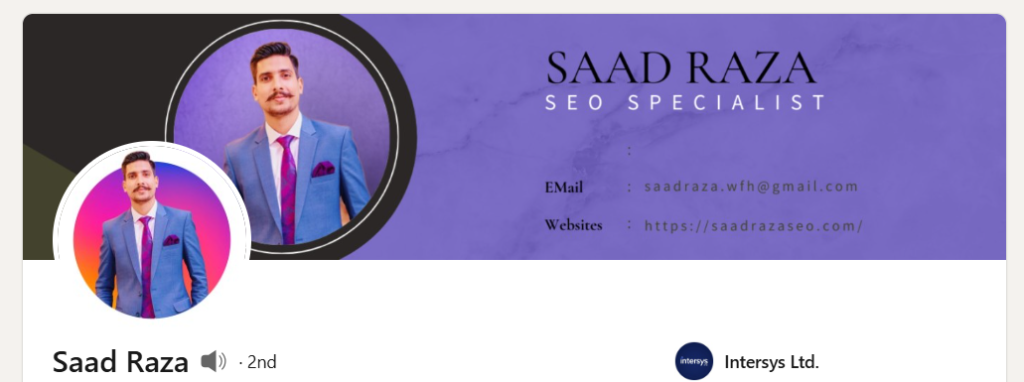 saad raza linkedin profile page