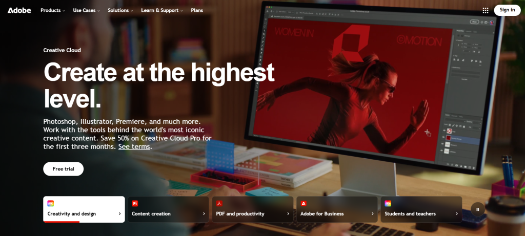 adobe home page