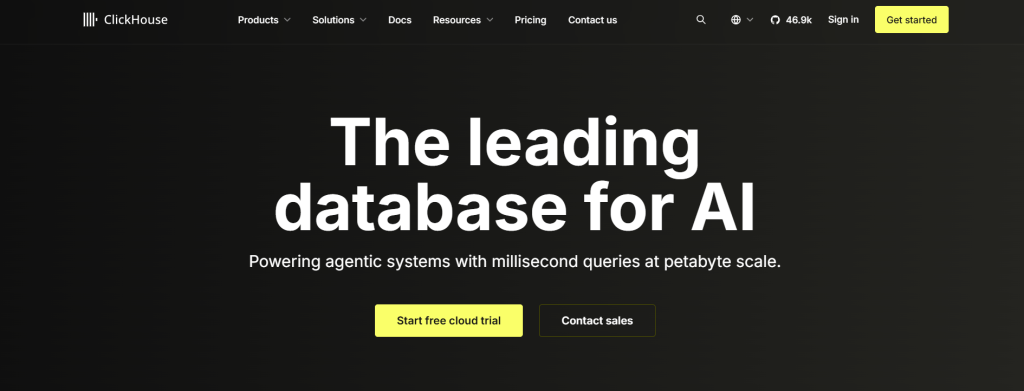 clickhouse home page