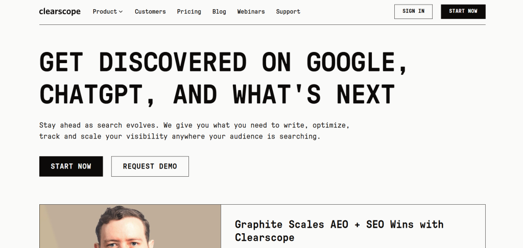 clearscope home page