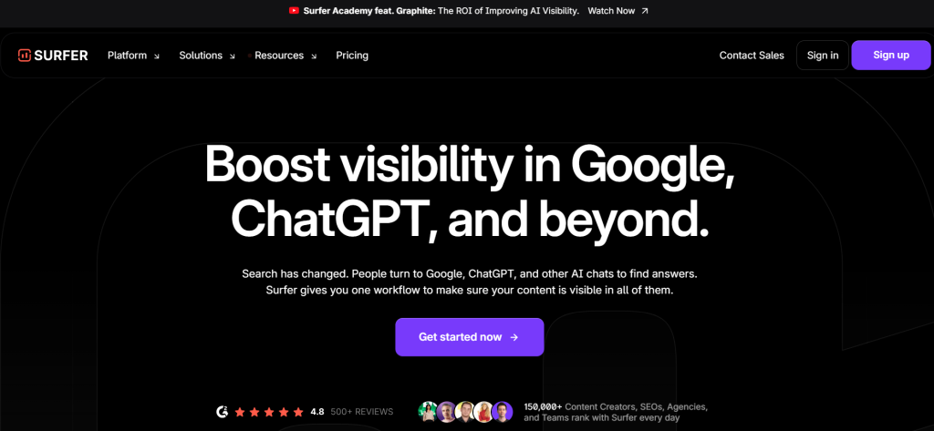 surfer seo home page