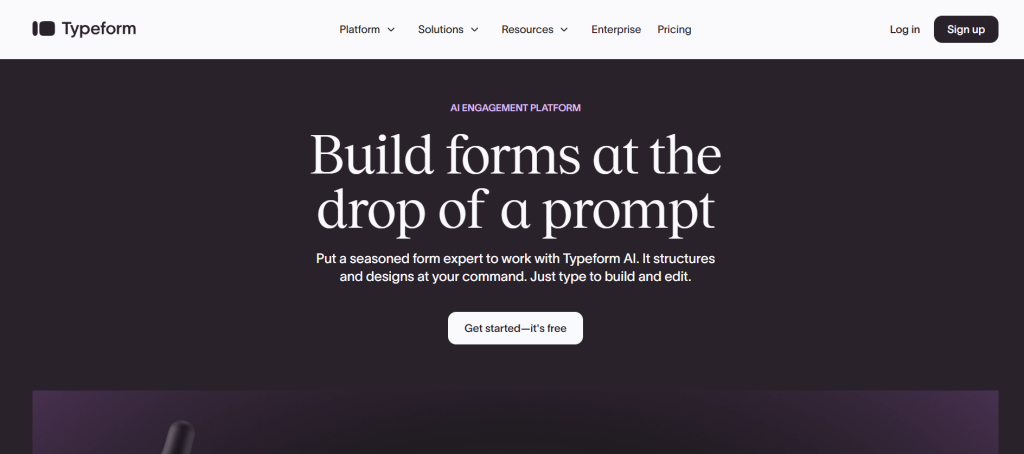 typeform home page