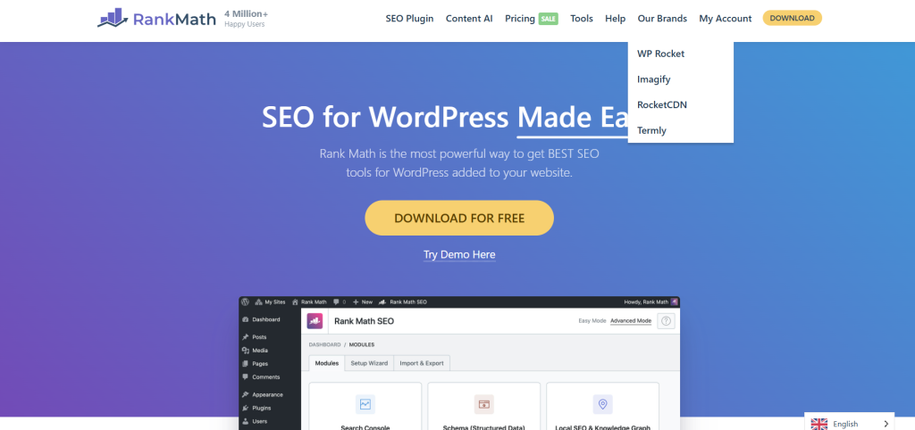 rank math seo plugin for wordpress