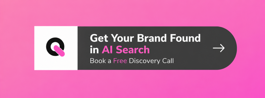 get your brand found in ai search and book a free discovery call with queen of clicks your saas seo and geo agency