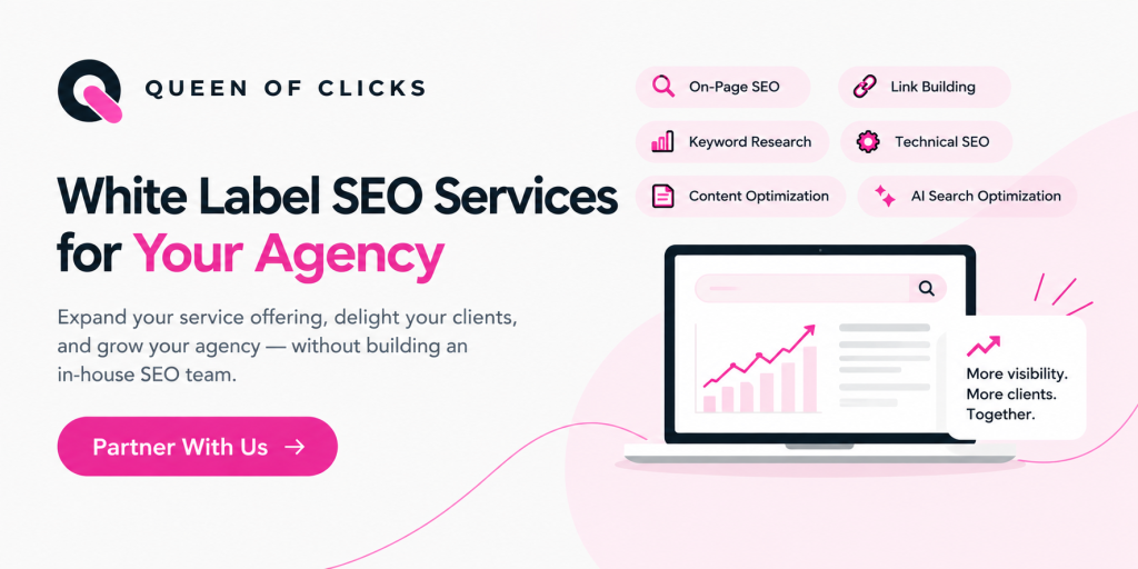 queen of clicks white label seo services for your agency
