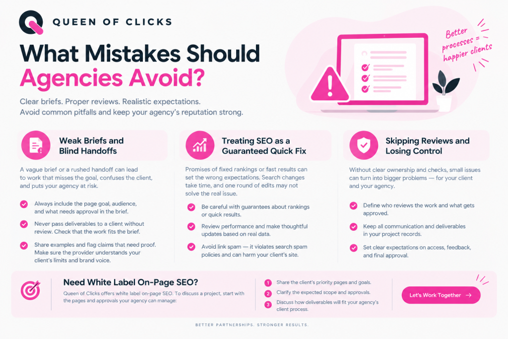 what mistakes should agencies avoid when working with a white label seo company